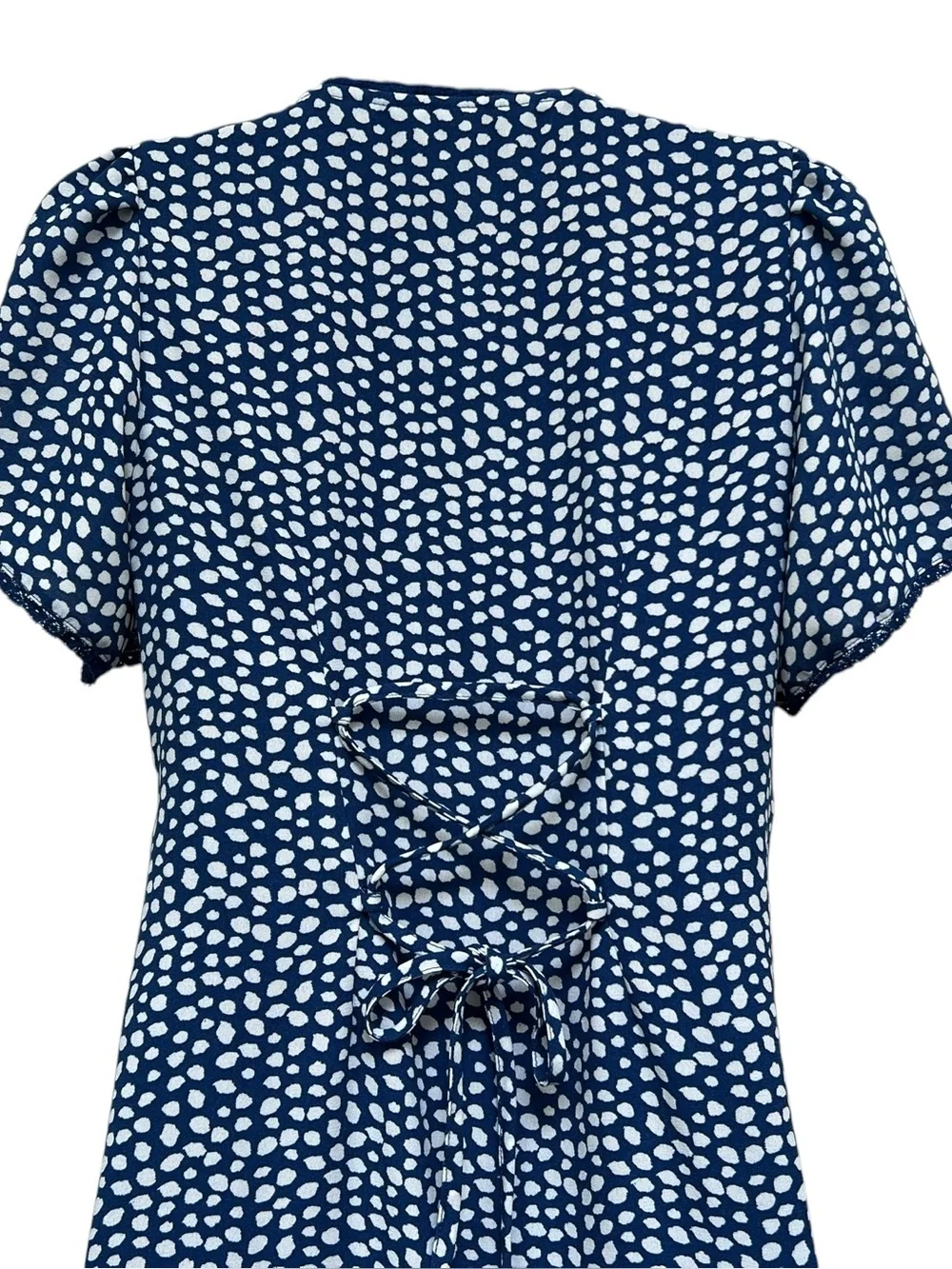 Urban Outfitters Blue White Speckled Babydoll Mini Dress Small